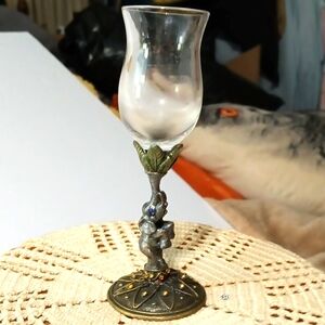 Elegant Glass Goblet with Ornate Base